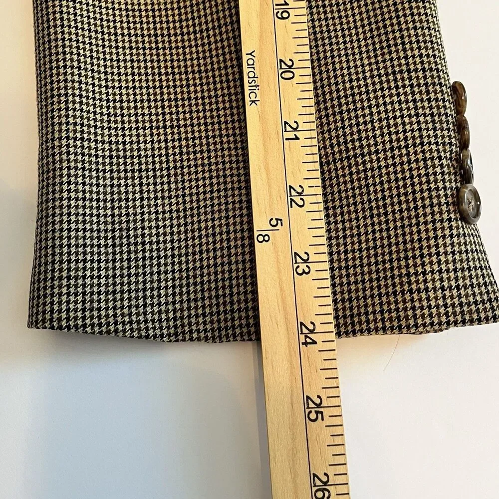 Brooks Brothers Wool Brown/Beige Houndstooth Blazer Sport Coat Jacket Size 46R
